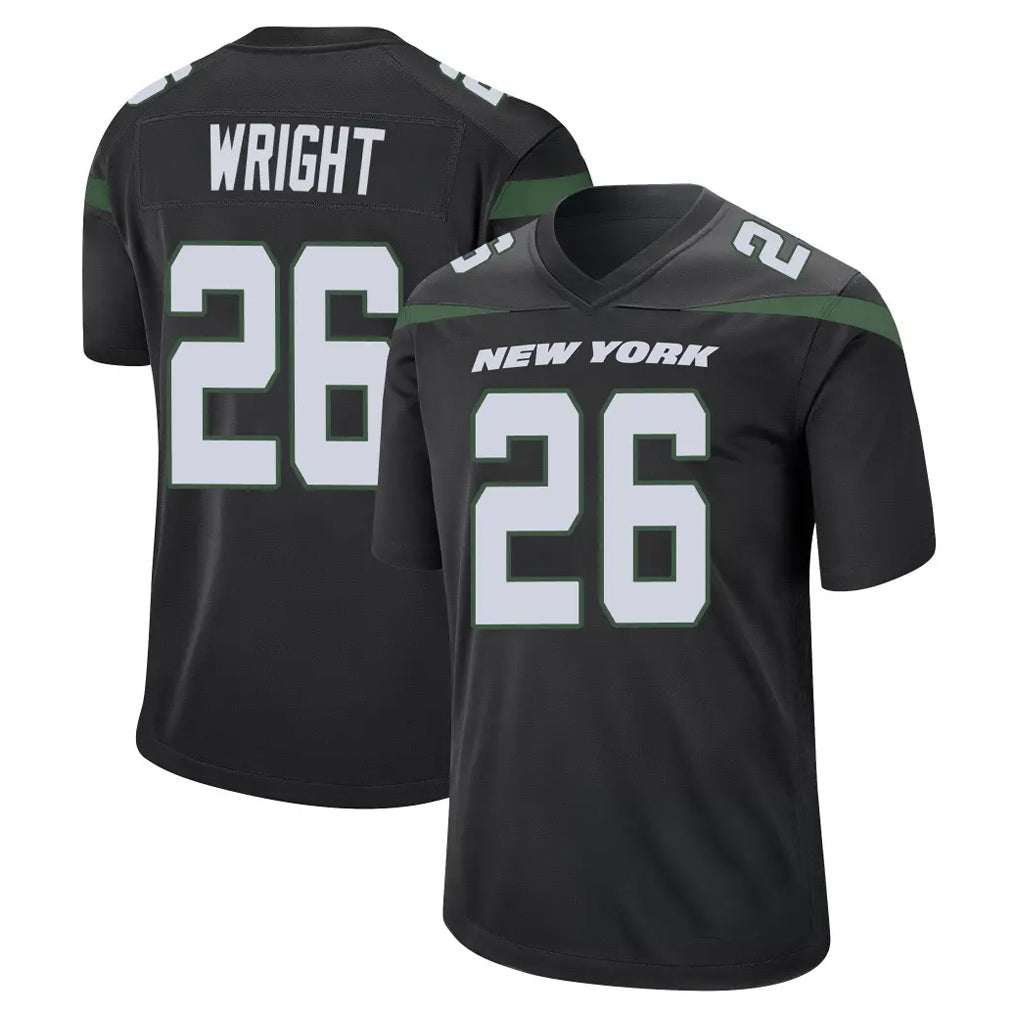NY.Jets #26 Nahshon Wright Player Stealth Black Home Game Gdoa Stitched Jerseys