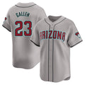 A.Diamondbacks #23 Zac Gallen Player Gray Road Limited Home Game Gdoa Stitched Jerseys