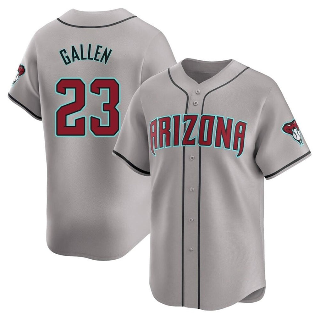 A.Diamondbacks #23 Zac Gallen Player Gray Road Limited Home Game Gdoa Stitched Jerseys