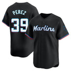 M.Marlins #39 Eury Perez Player Black  Home Limited Fdoa Stitched Jerseys