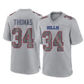 B.Bills #34 Thurman Thomas Player Gray Fashion Home Game Gdoa Stitched Jerseys