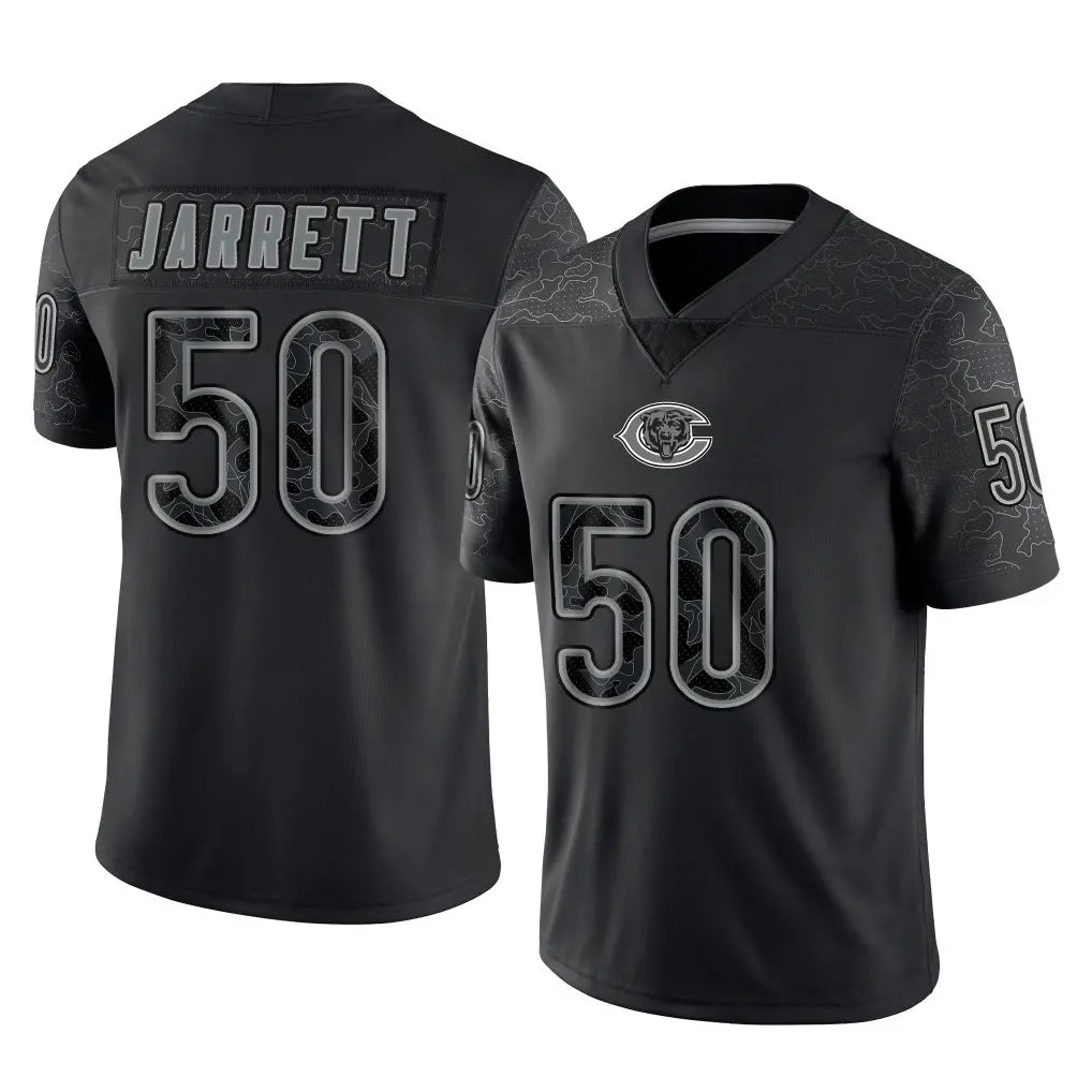 C.Bears #50 Grady Jarrett Player Black REFLECTIVE Limited Game Gdoa Stitched Jerseys