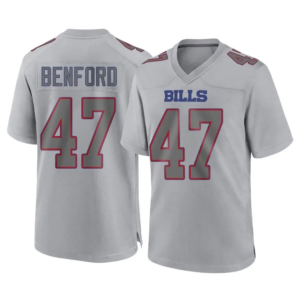 B.Bills #47 Christian Benford Player Gray Fashion Home Game Gdoa Stitched Jerseys