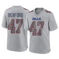 B.Bills #47 Christian Benford Player Gray Fashion Home Game Gdoa Stitched Jerseys