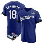 LA.Dodgers #18 Yoshinobu Yamamoto Player Royal World Series City Connect Elite Home Fdoa Stitched Jerseys
