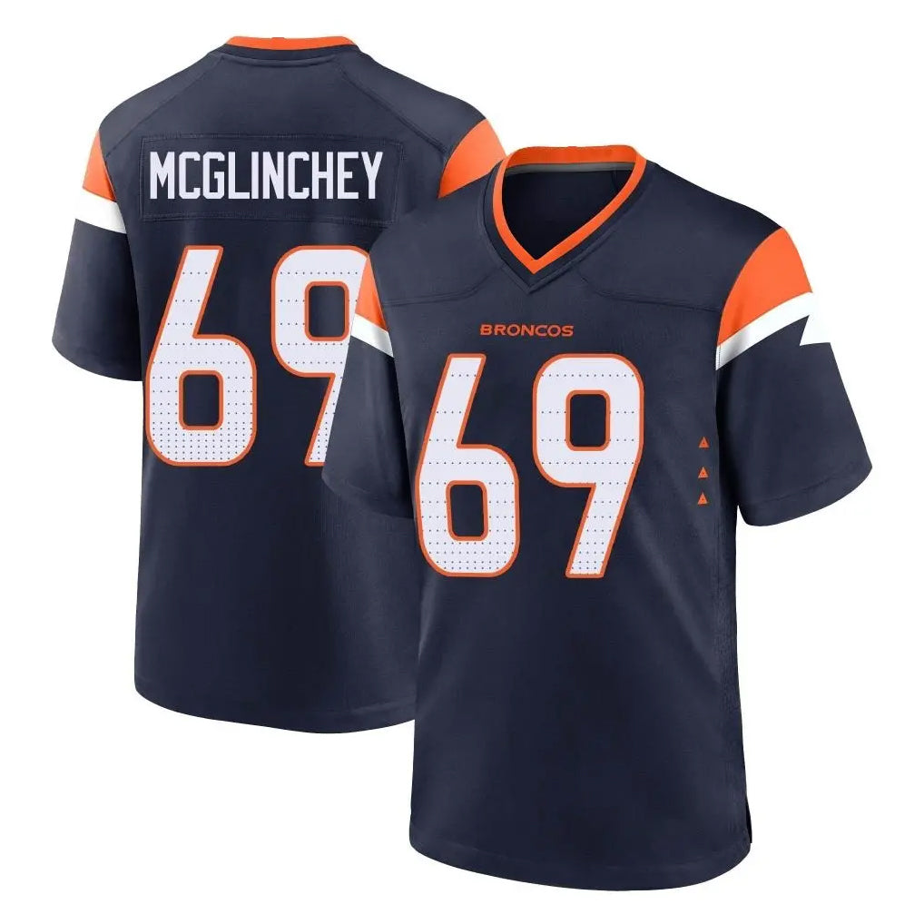 D.Broncos #69 Mike McGlinchey Player Navy Home Game Gdoa Stitched Jerseys