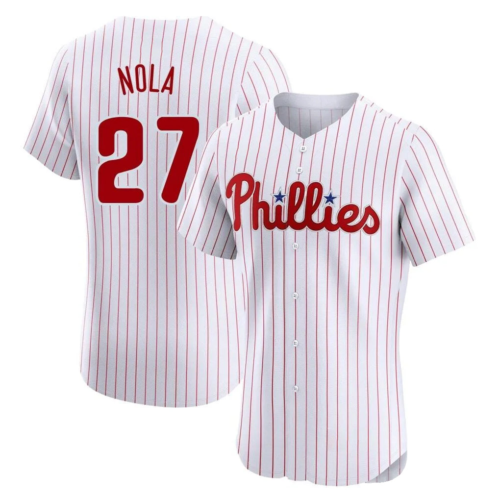 P.Phillies #27 Aaron Nola Player White Home Limited Elite Fdoa Stitched Jerseys