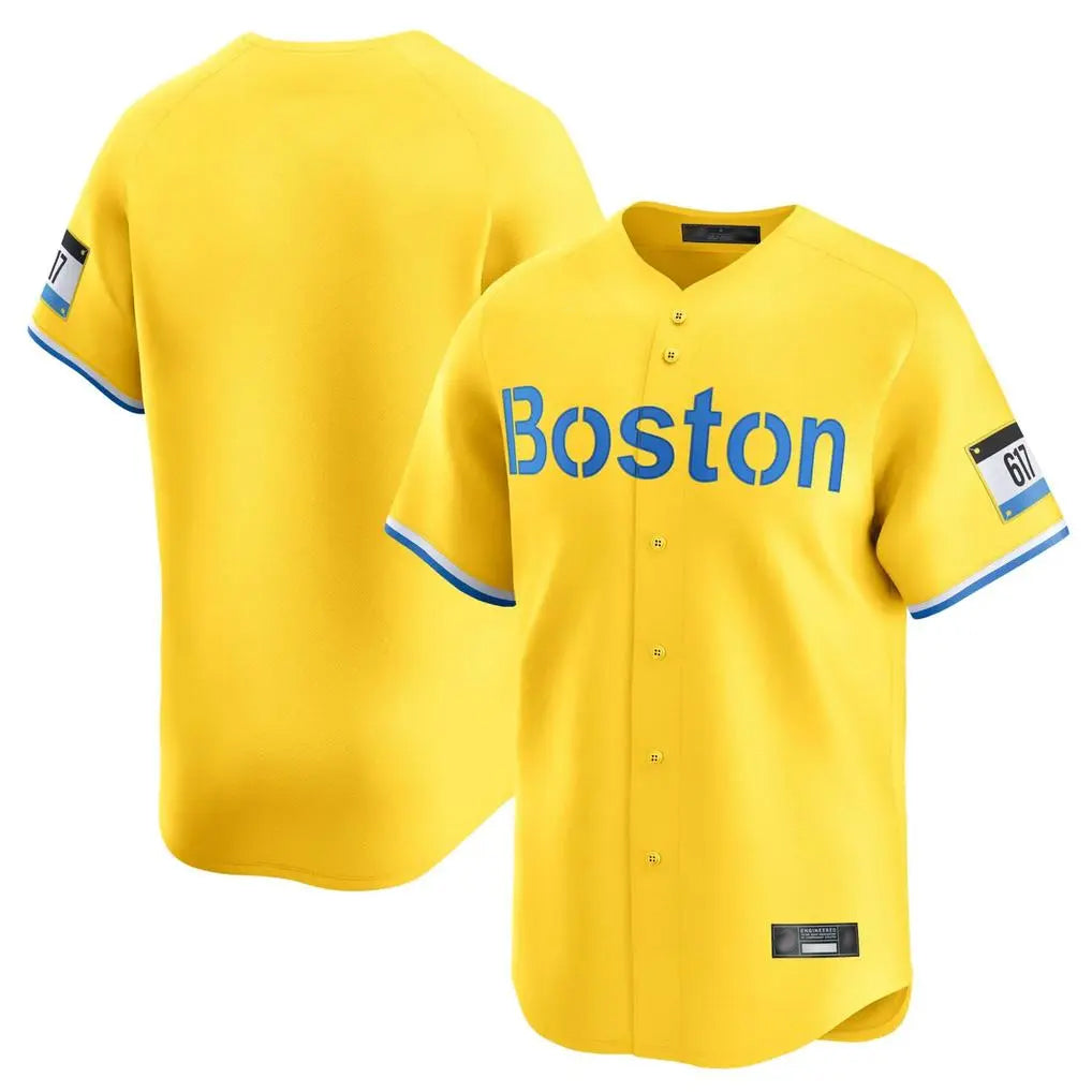 B.Red Sox ## Red Sox Blank Player Yellow Limited Home Game Gdoa Stitched Jerseys