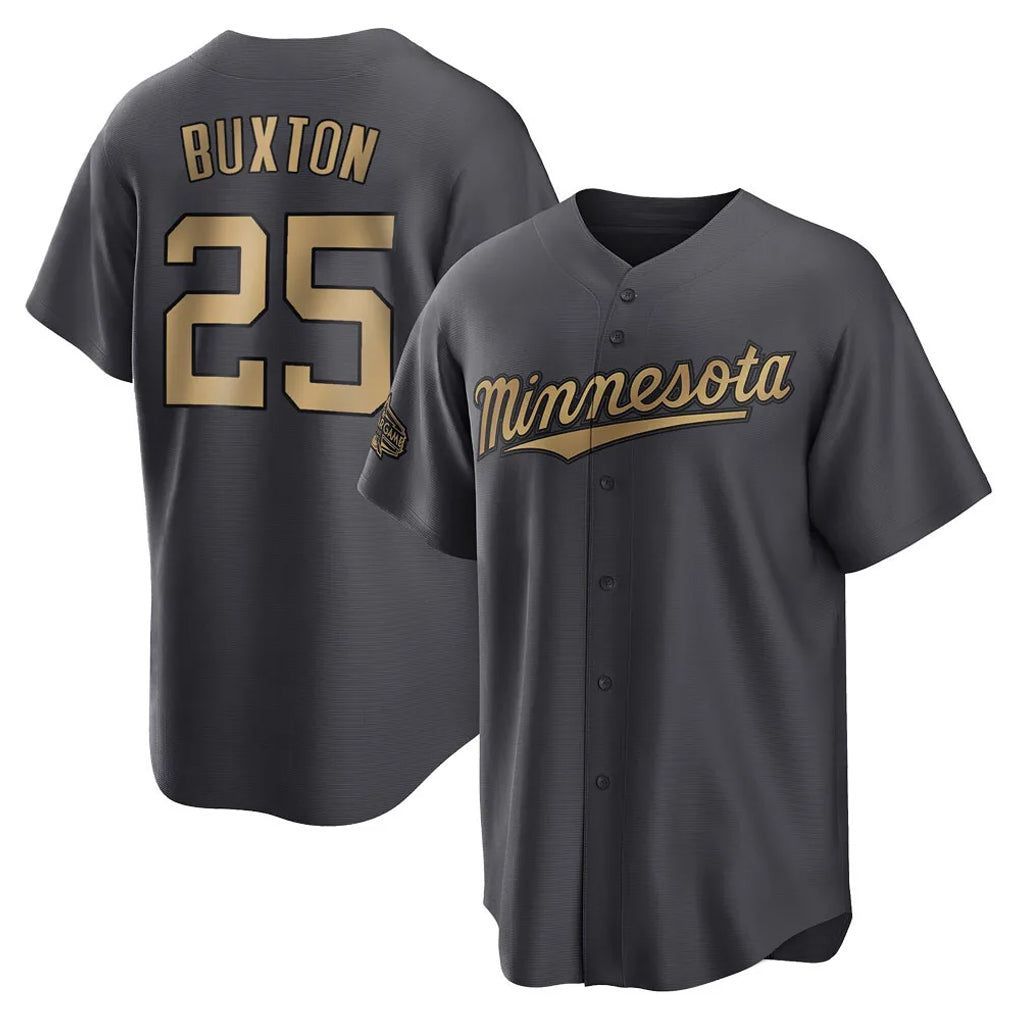 M.Twins #25 Byron Buxton Player Charcoal All-Star Game Home Fdoa Stitched Jerseys