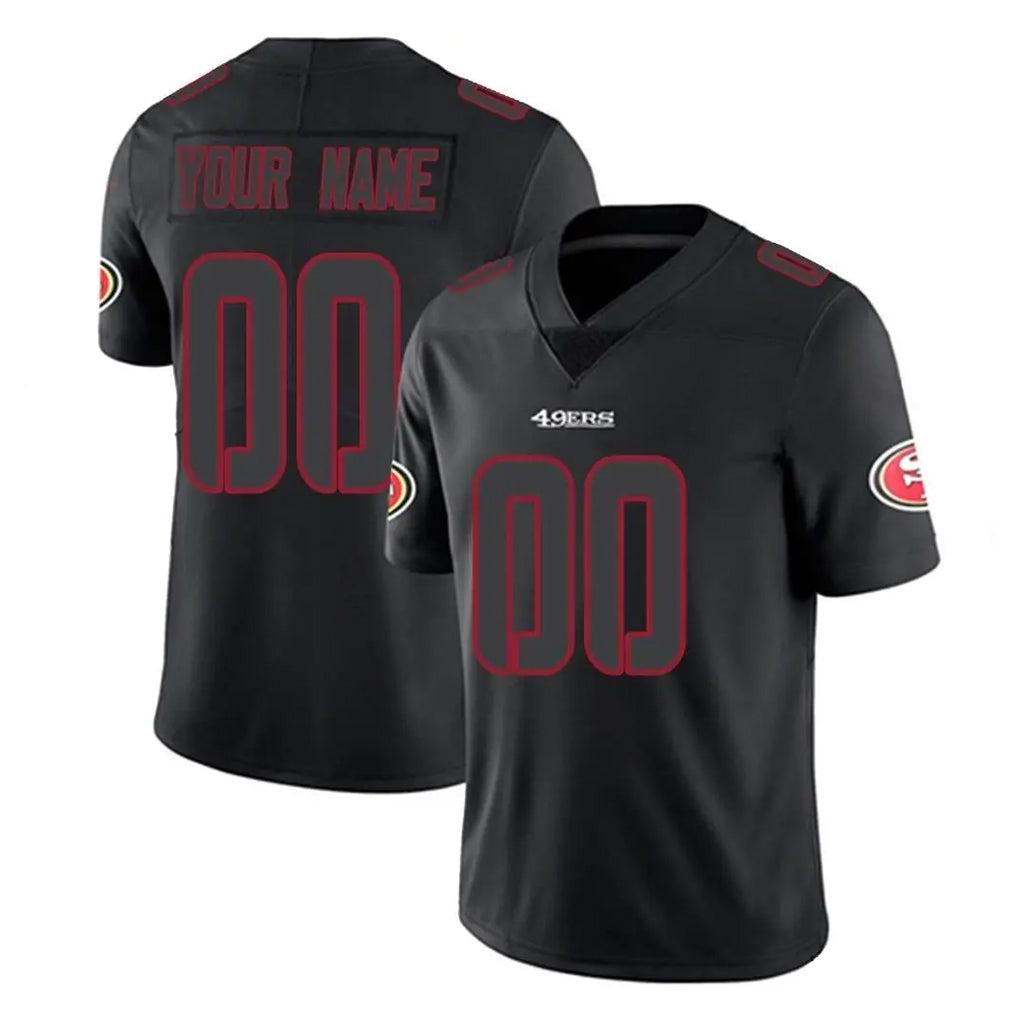 Custom SF.49ers Black Impact Limited Home Game Any Name & Numbers Gdoa Stitched Jerseys