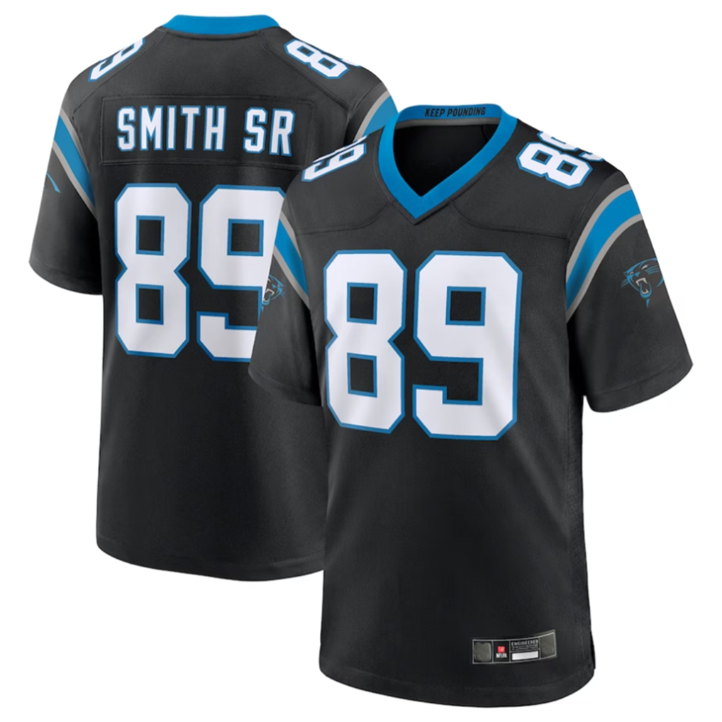 C.Panthers #89 Steve Smith Sr. Black Retired Player Home Game Gdoa Stitched Jerseys