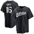 Athletics #16 Nick Kurtz Player Black Game Stitched Jerseys