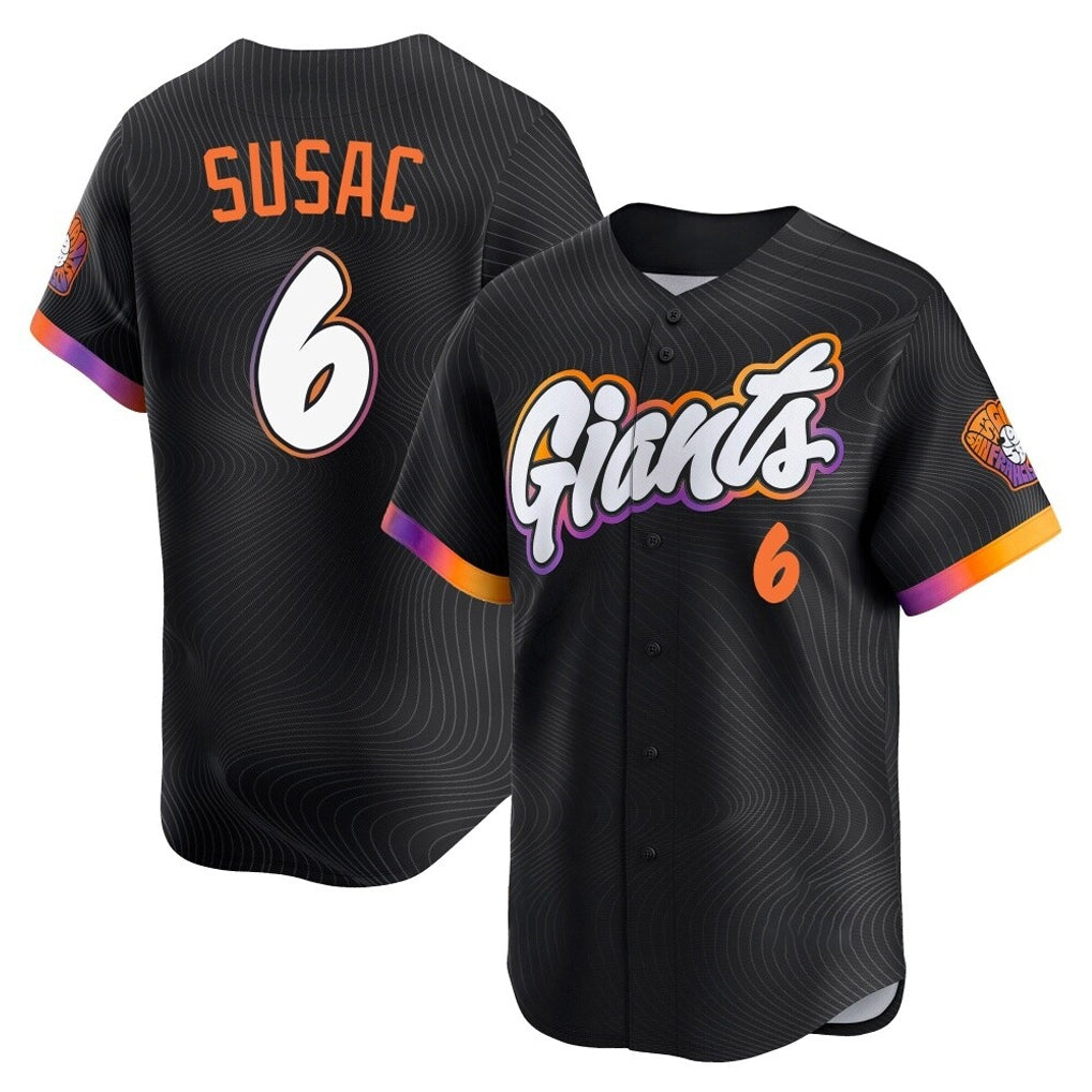 SF.Giants #6 Daniel Susac Player Black 2025 City Connect Home Limited Fdoa Stitched Jerseys