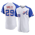 A.Braves #29 John Smoltz Player White City Connect Limited Elite Home Game Gdoa Stitched Jerseys
