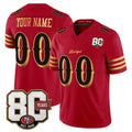 Custom SF.49ers Red Limited 80th Rivalries Collection Home Game Any Name & Numbers Gdoa Stitched Jerseys