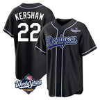LA.Dodgers #22 Clayton Kershaw Player Black World Series Carbon Limited Home Fdoa Stitched Jerseys