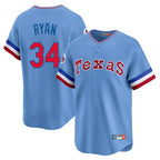 T.Rangers #34 Nolan Ryan Player Light Blue Cooperstown Collection Limited Fdoa Stitched Jerseys
