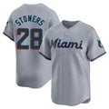 M.Marlins #28 Kyle Stowers Player Gray Home Limited Fdoa Stitched Jerseys