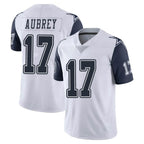 D.Cowboys #17 Brandon Aubrey Player White-Navy Limited Color Rush Vapor Untouchable Home Game Gdoa Stitched Jerseys