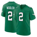 P.Eagles #2 Riq Woolen Player Green Kelly Alternate Home Game Gdoa Stitched Jerseys