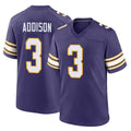 M.Vikings #3 Jordan Addison Player Purple Classic Home Game Gdoa Stitched Jerseys