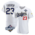 LA.Dodgers #23 Kyle Tucker Player Gold White World Series 2026 Collection Stadium Limited Elite Fdoa Stitched Jerseys