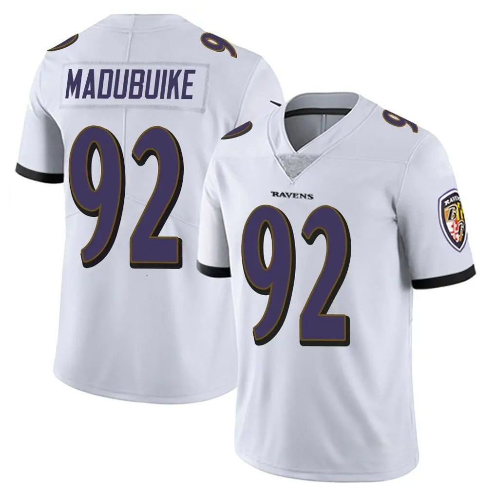 B.Ravens #92 Nnamdi Madubuike Player White Vapor F.U.S.E. Limited Gdoa Stitched Jerseys
