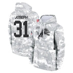 D.Lions #31 Kerby Joseph Player Arctic Camo Salute to Service Hoodies Limited Game Gdoa Stitched Jerseys