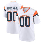 Custom D.Broncos White Home Game Any Name & Numbers Gdoa Stitched Jerseys
