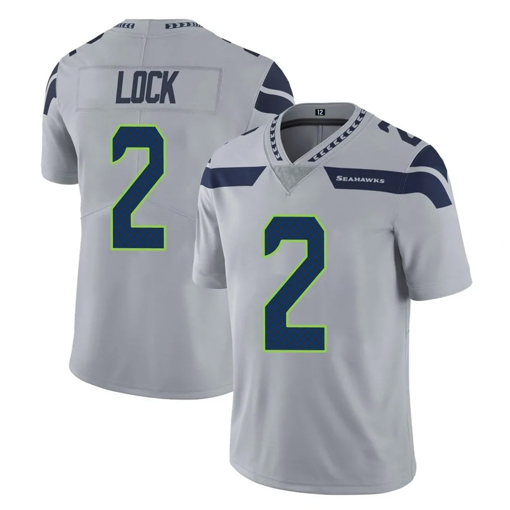 S.Seahawks #2 Drew Lock Player Gray Limited Vapor Untouchable Home Game Gdoa Stitched Jerseys