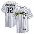 M.Brewers #32 Jacob Misiorowski Player White Stripes Limited Game Home Fdoa Stitched Jerseys