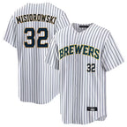 M.Brewers #32 Jacob Misiorowski Player White Stripes Limited Game Home Fdoa Stitched Jerseys