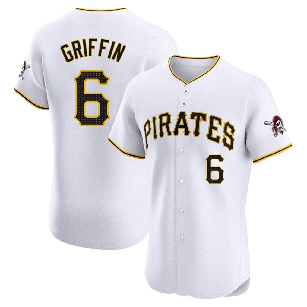 P.Pirates #6 Konnor Griffin Player White Home Limited Elite Fdoa Stitched Jerseys
