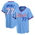 A.Braves #77 Joe Jimenez Player Powder Blue 2026 City Connect T-shirt Home Game Gdoa Stitched Jerseys