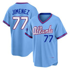 A.Braves #77 Joe Jimenez Player Powder Blue 2026 City Connect T-shirt Home Game Gdoa Stitched Jerseys