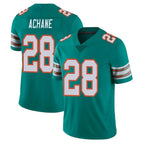M.Dolphins #28 De'Von Achane Player Aqua Limited Alternate Vapor Untouchable Home Game Gdoa Stitched Jerseys