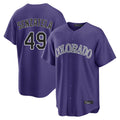 C.Rockies #49 Antonio Senzatela Player Purple Game Home Gdoa Stitched Jerseys
