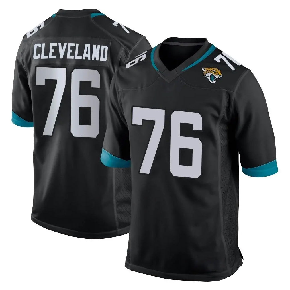 J.Jaguars #76 Ezra Cleveland Player Black Home Game Gdoa Stitched Jerseys
