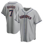 H.Astros #7 Craig Biggio Player Gray Home Game Gdoa Stitched Jerseys
