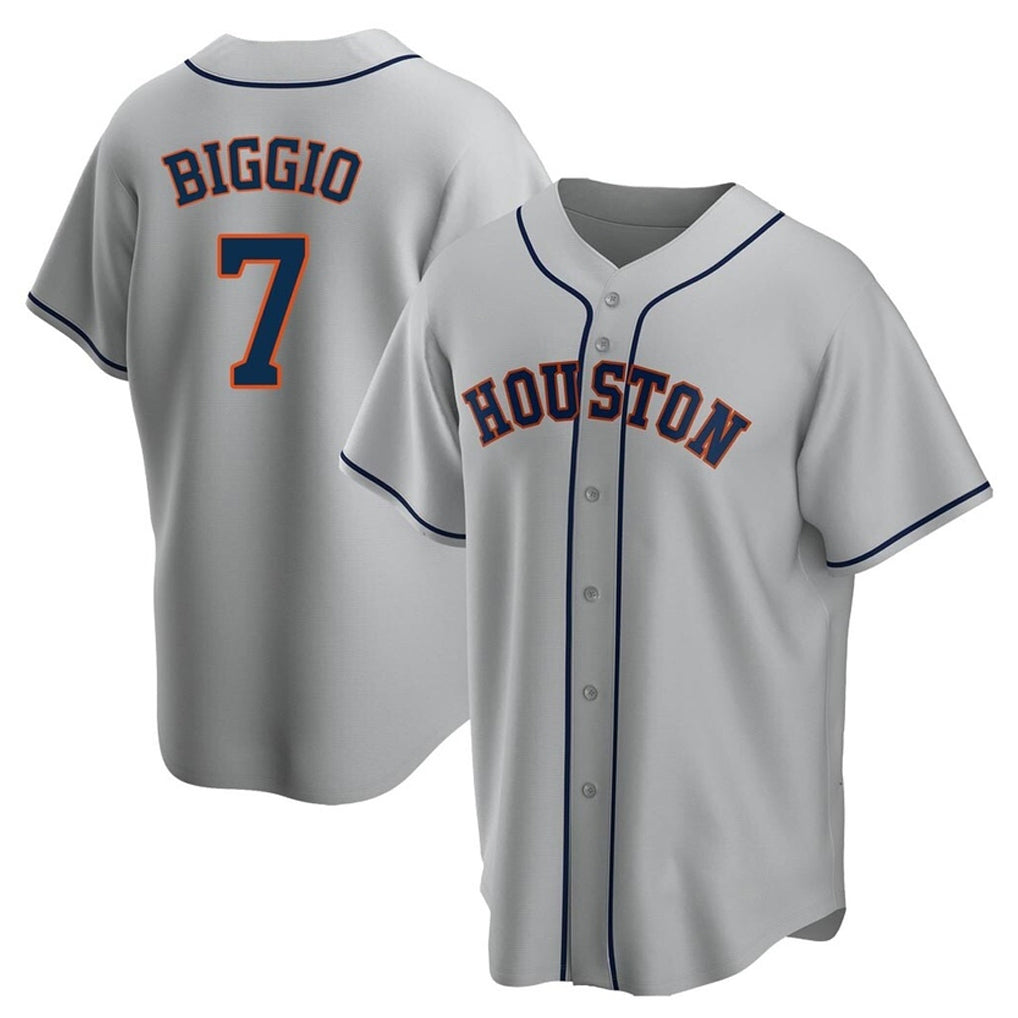 H.Astros #7 Craig Biggio Player Gray Home Game Gdoa Stitched Jerseys
