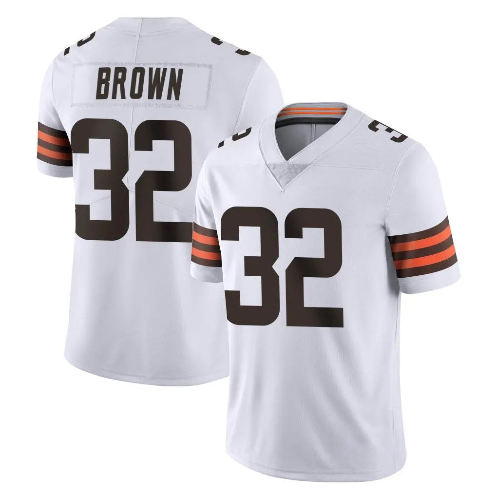 C.Browns #32 Jim Brown Player White Vapor Untouchable Limited Home Game Gdoa Stitched Jerseys