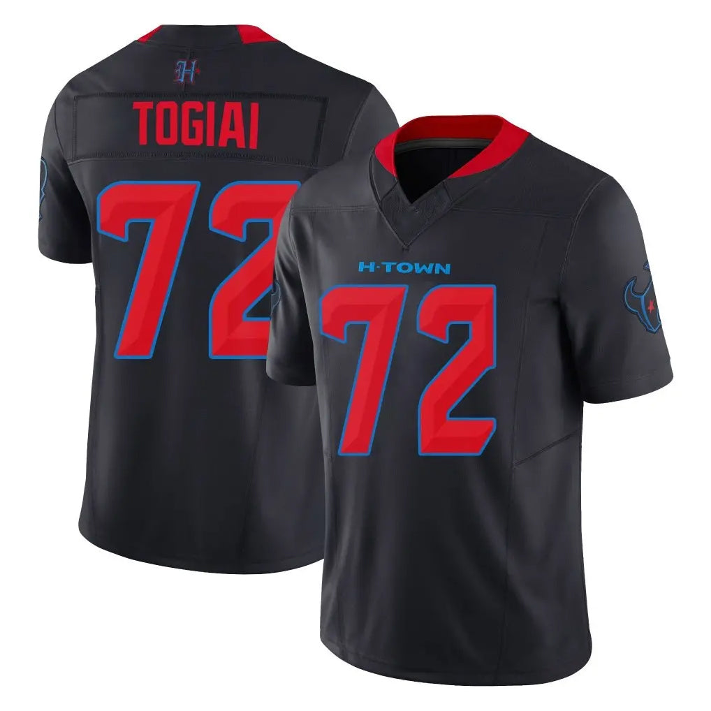H.Texans #72 Tommy Togiai Player Navy Limited 2nd Alternate Vapor F.U.S.E. Home Game Gdoa Stitched Jerseys