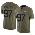 NY.Jets #97 Harrison Phillips Player Olive Salute To Service Limited Gdoa Stitched Jerseys