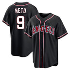 LA.Angels #9 Zach Neto Player Black Fashion Out Home Game Fdoa Stitched Jerseys