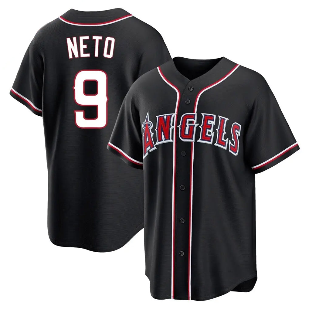 LA.Angels #9 Zach Neto Player Black Fashion Out Home Game Fdoa Stitched Jerseys