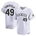 C.Rockies #49 Antonio Senzatela Player White Limited Home Gdoa Stitched Jerseys