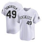 C.Rockies #49 Antonio Senzatela Player White Limited Home Gdoa Stitched Jerseys