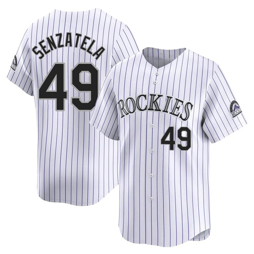 C.Rockies #49 Antonio Senzatela Player White Limited Home Gdoa Stitched Jerseys