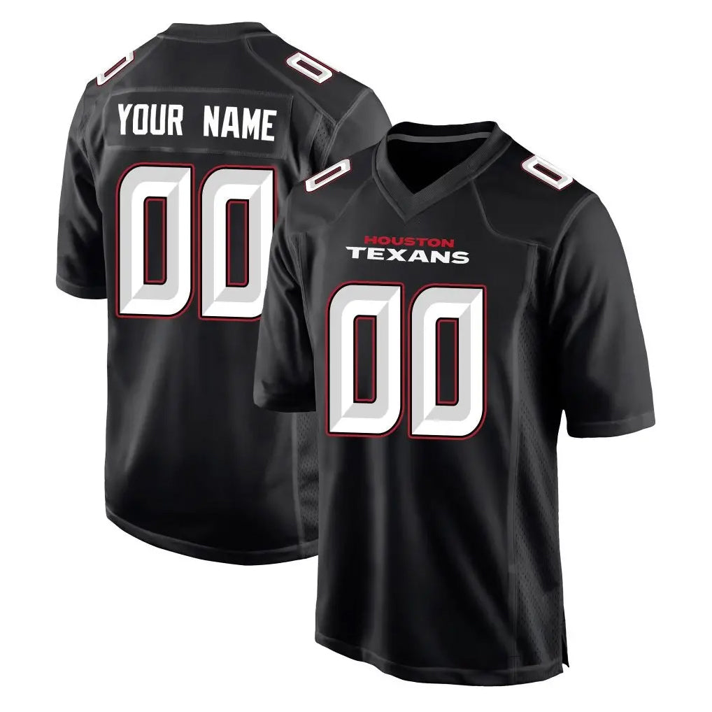 Custom H.Texans Carbon Black Fashion Home Game Any Name & Numbers Gdoa Stitched Jerseys