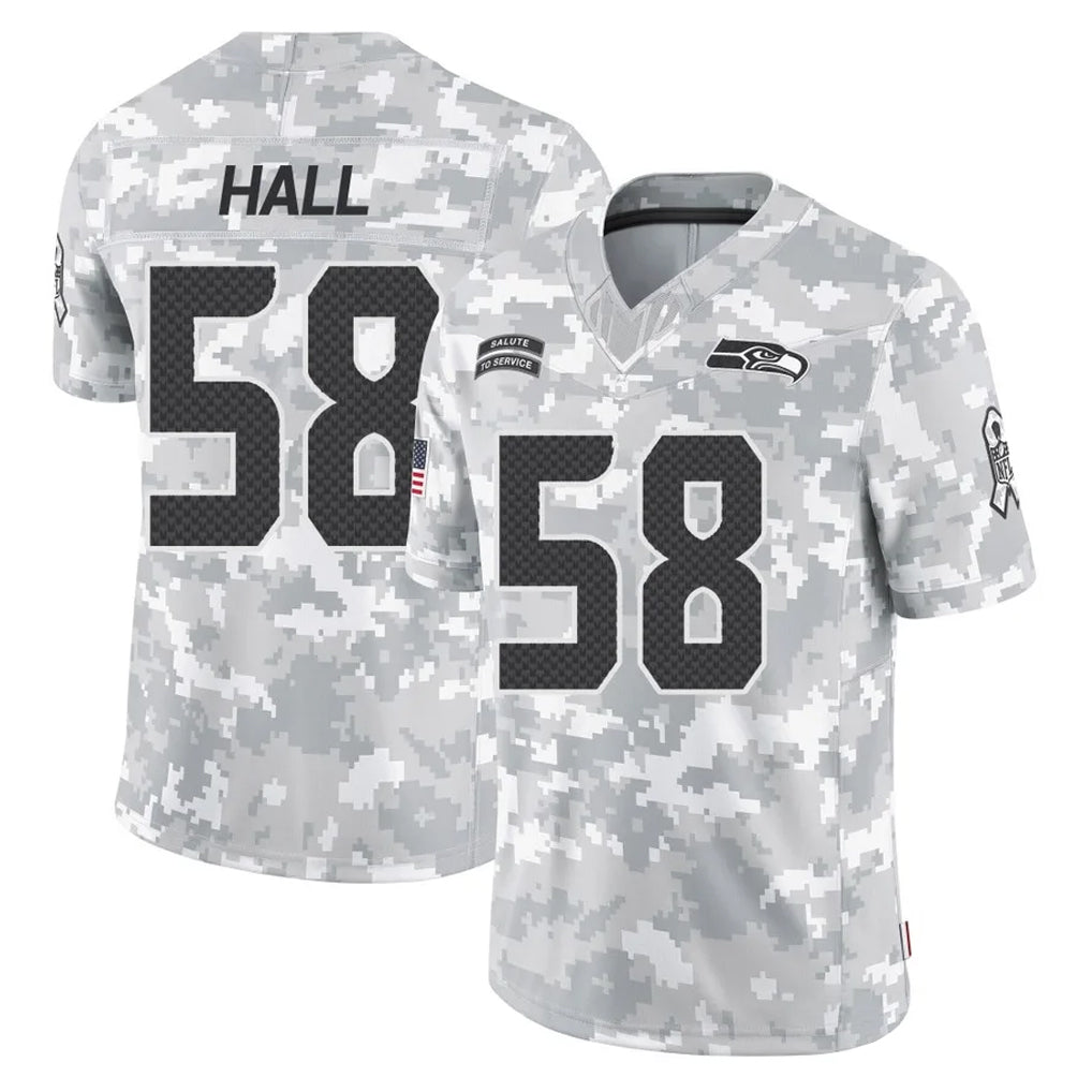 S.Seahawks #58 Derick Hall Player Arctic Camo Limited Salute To Service Home Game Gdoa Stitched Jerseys